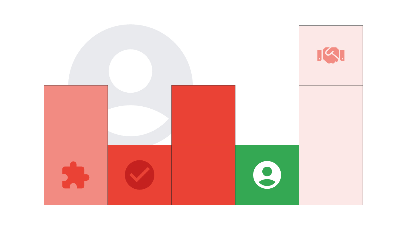 Illustration with silhouette and puzzle piece to represent monitoring and support