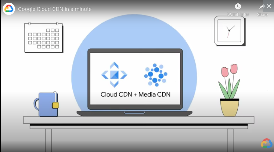 graphical illustrations of google cloud cdn and media cdn logos