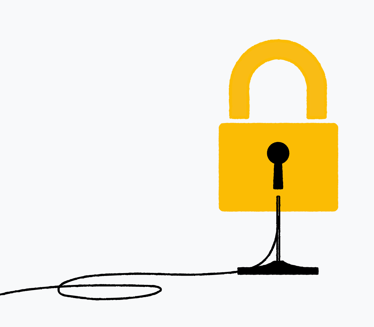 Yellow security lock 