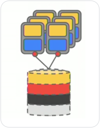 Conceptual rendering of blocks storage