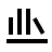 A minimalist black icon depicting four books arranged on a horizontal shelf line, with three vertical books and one leaning to the right, representing a library, education, or reading.